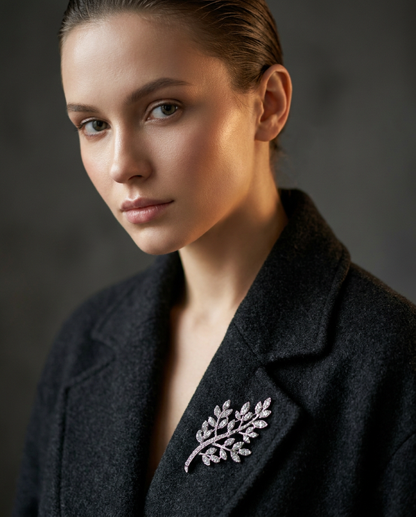 Silver-tone brooches