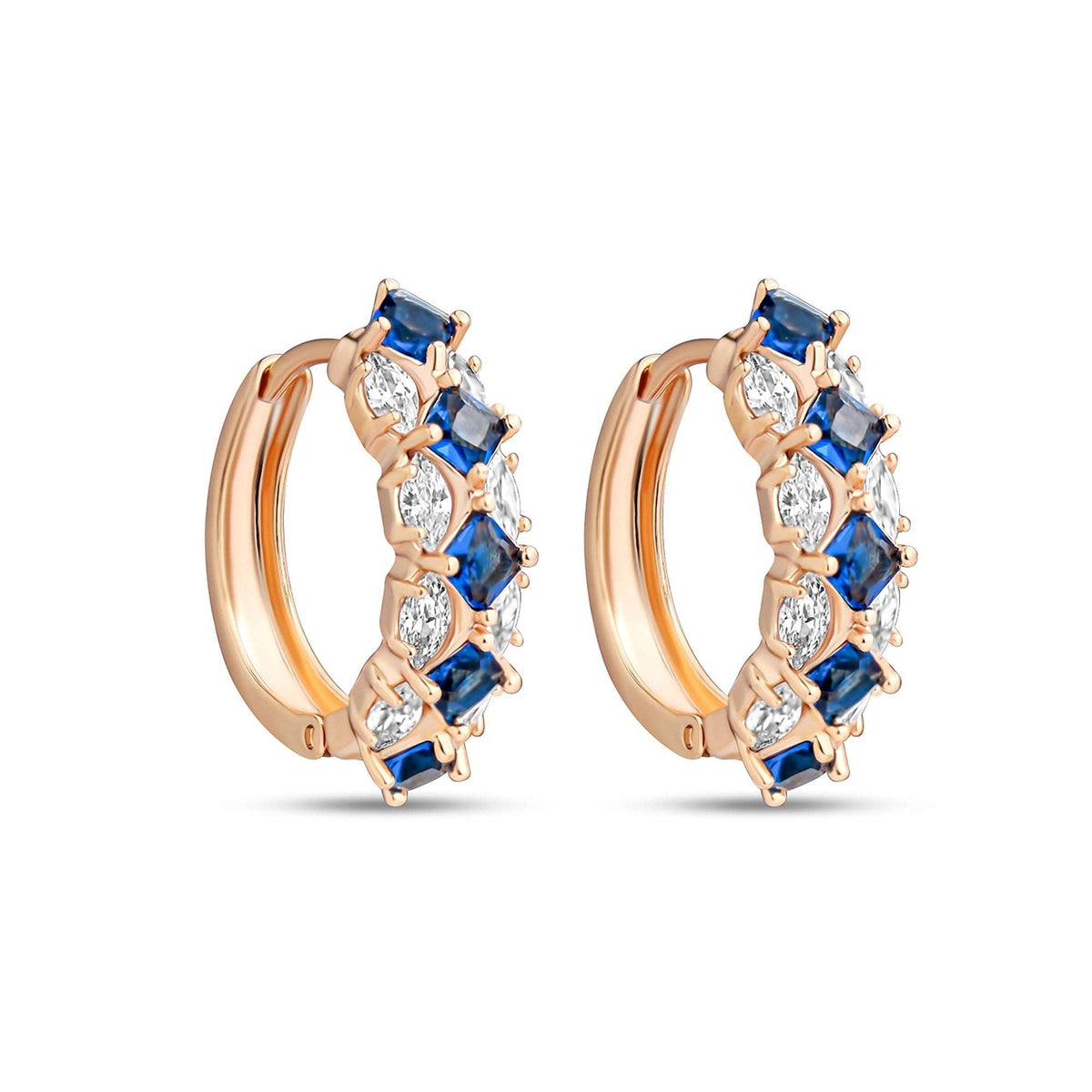 Blue | Sapphire blue square stones alternating with white marquise stones