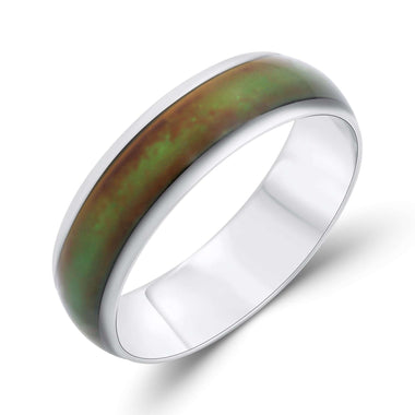 Domed mood ring with polished edges