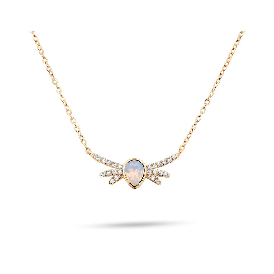 Winged pear-drop necklace, 40–45 cm