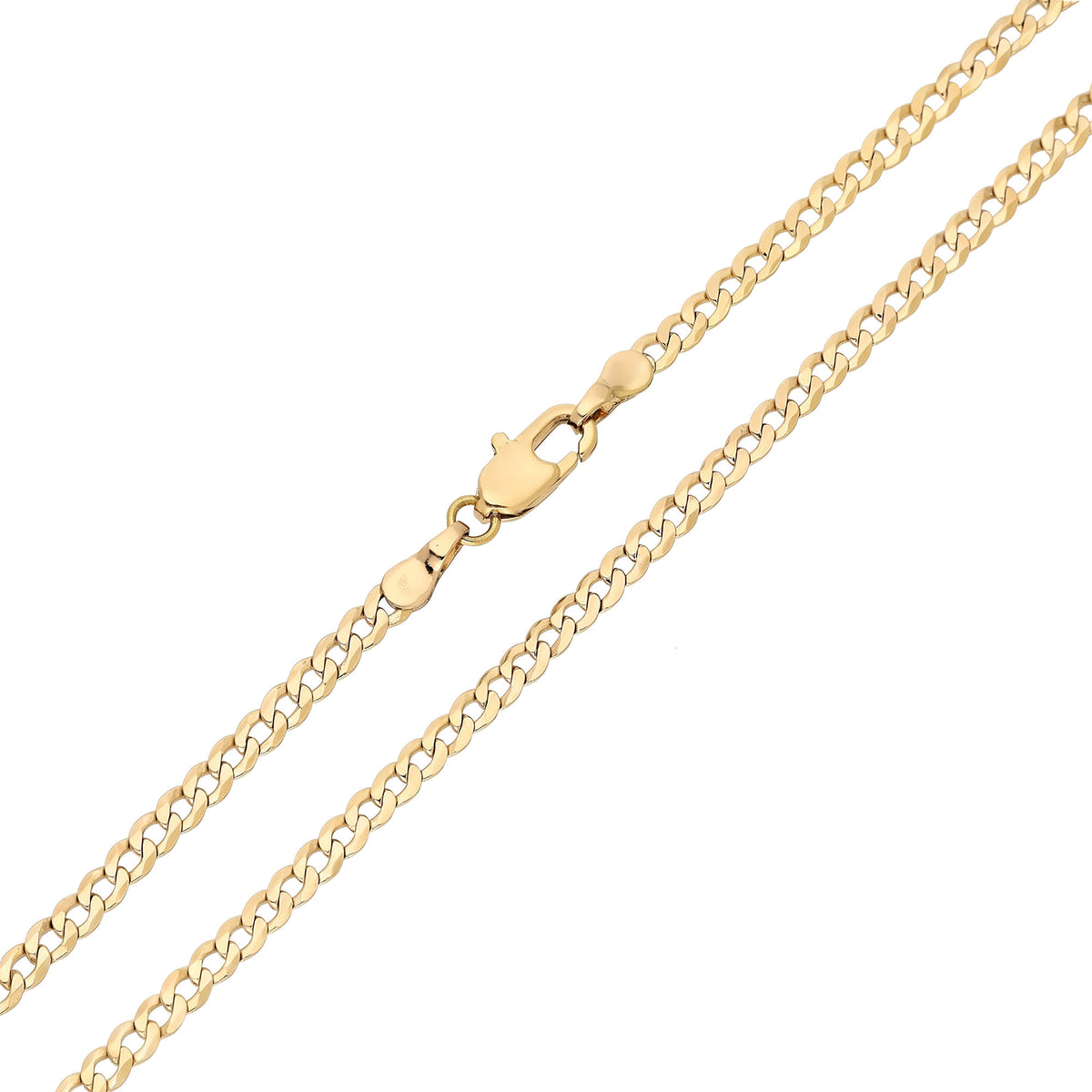 Gold-plated curb chain with a sturdy lobster clasp