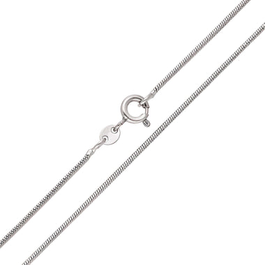 Slim silver-tone snake chain, 1.1 mm