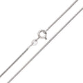 Silver-tone snake chain with platinum plating and a round spring ring clasp, 50 cm