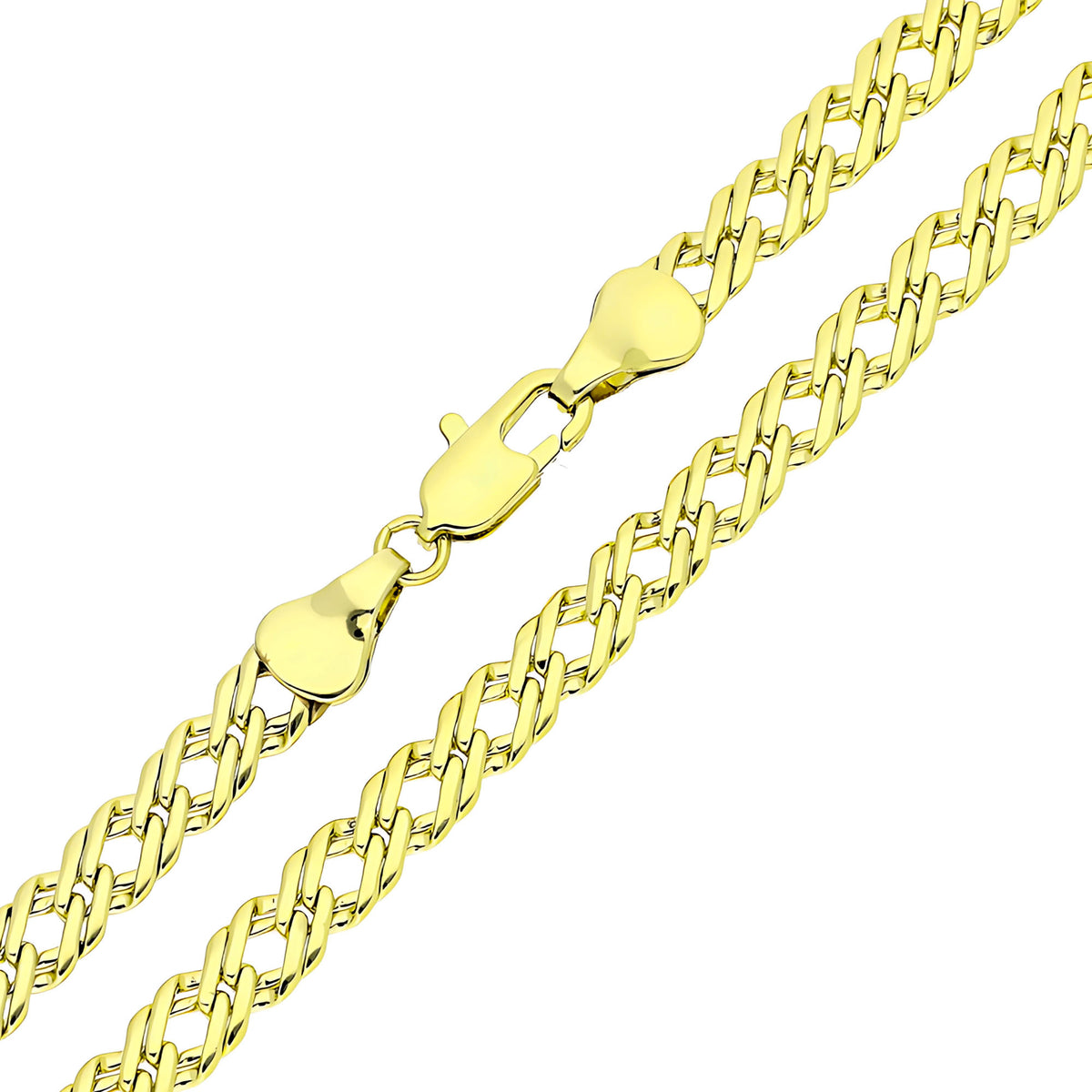 Chunky gold-tone chain with a double Rombo weave and lobster clasp