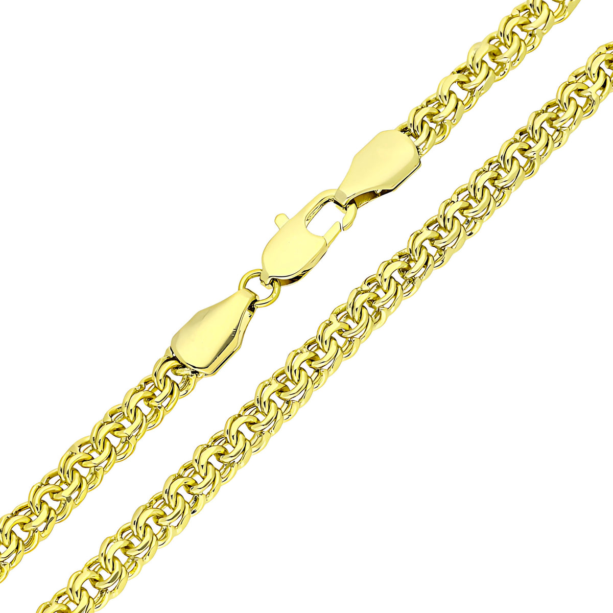 Garibaldi chain with tightly wound round links in a gold-tone finish