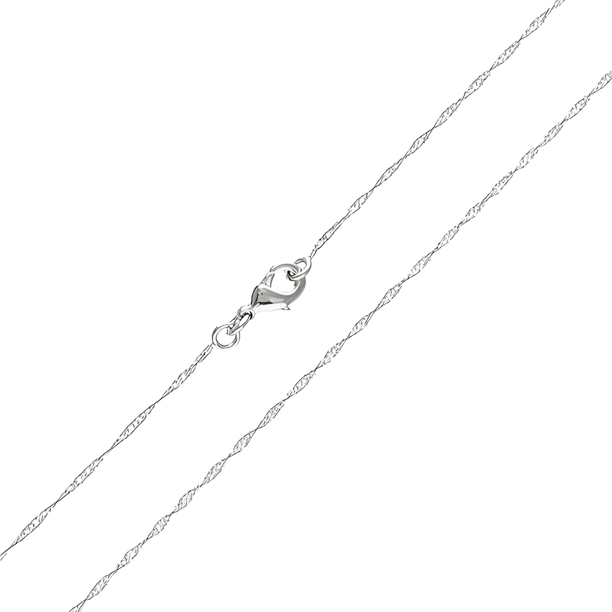 Fine silver-tone Singapore chain with a lobster clasp