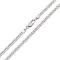 Bird's eye chain with platinum plating and a shiny lobster clasp