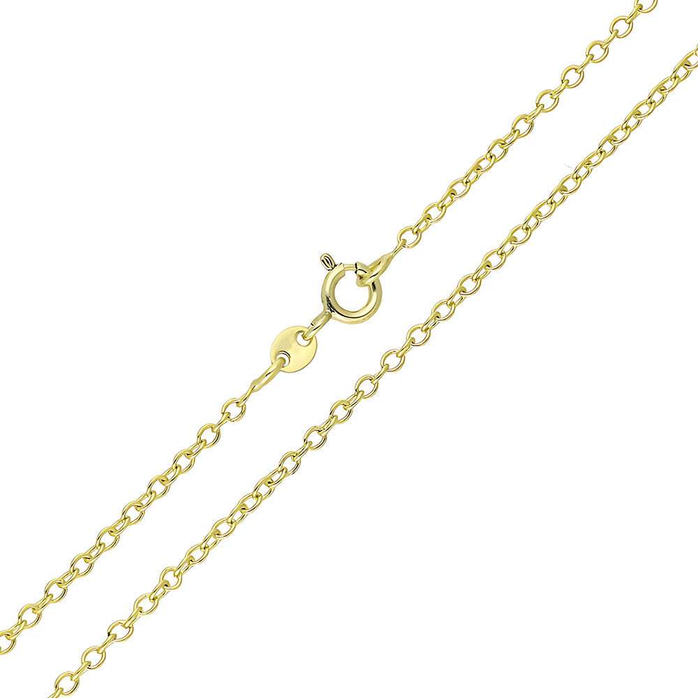 Fine Rolo chain with round links and a spring ring clasp, gold-plated