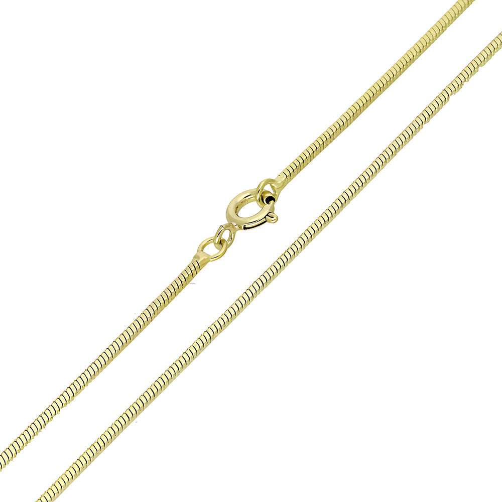 Smooth gold-plated snake chain with a classic spring ring clasp