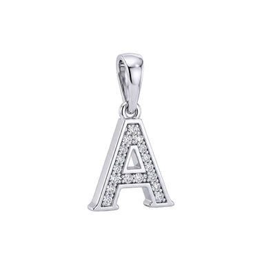 Pavé initial letter pendant, 17 mm
