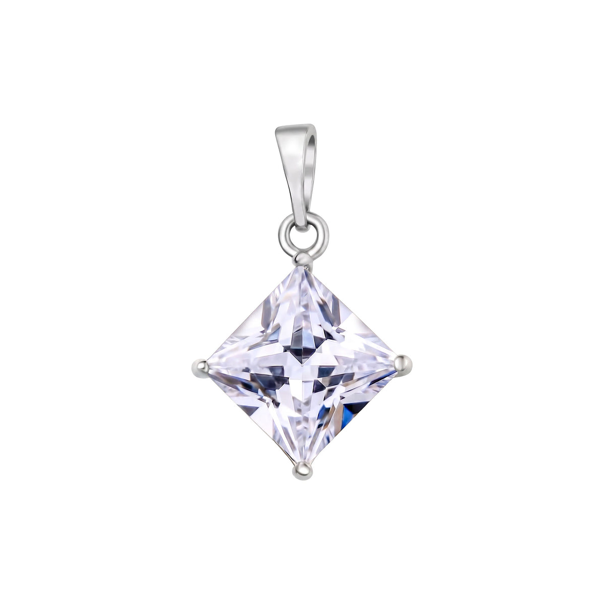 Silver | 23 mm pendant with a 15 mm white cubic zirconia