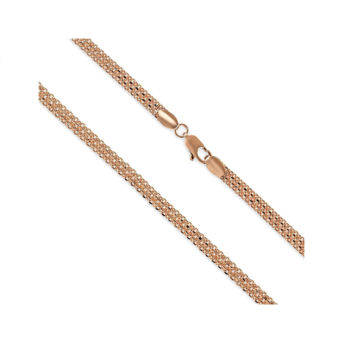 Close-up of a gold-plated Bismarck chain bracelet with a lobster clasp