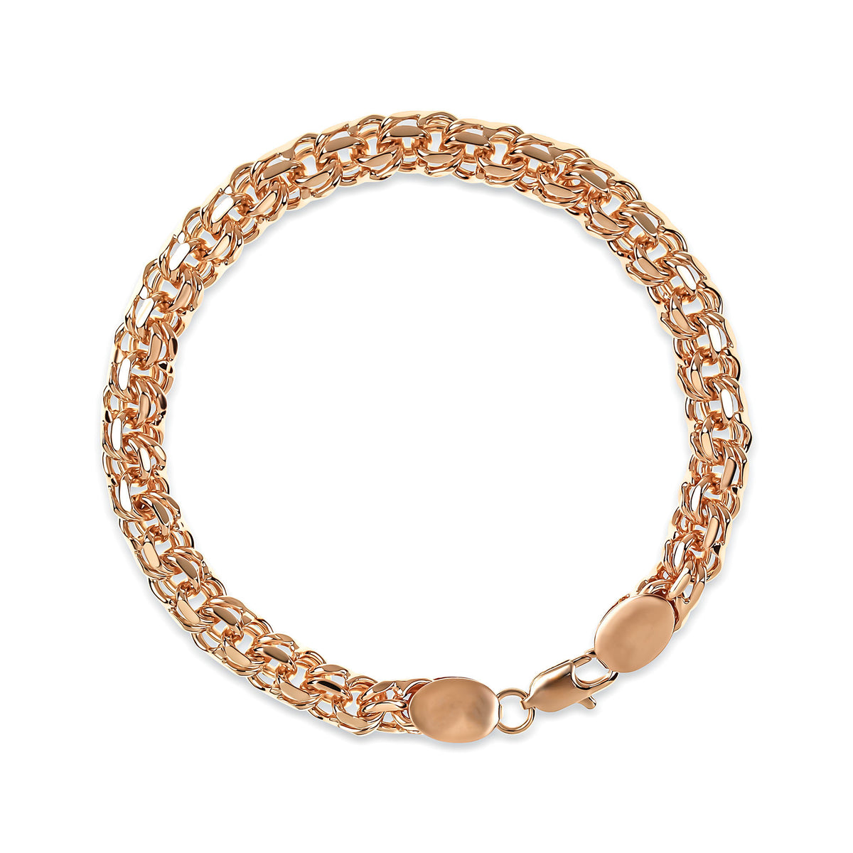Chunky Garibaldi chain bracelet in a gold tone laid in a circle